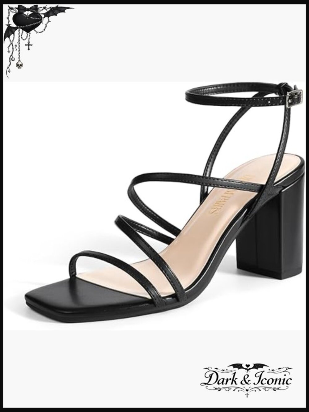 Strappy Square Toe Block Heel Sandals Chunky Heeled Dress Shoes